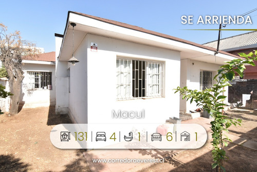 Se Arrienda Casa 4d 1b Con Amplio Terreno, Macul