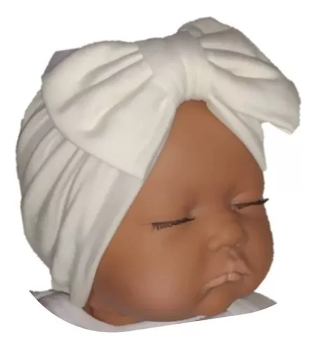 2 piezas gorros tipo turbantes para bebe recién nacida a 3 m.