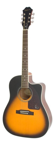 Violão eletroacústica Epiphone AJ-220SCE para destros vintage sunburst