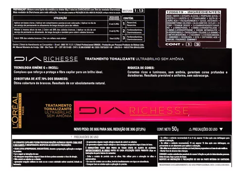 Kit loreal Dia Richesse Tonalizante 2 nº 6.0 +2 Revel. 15vol