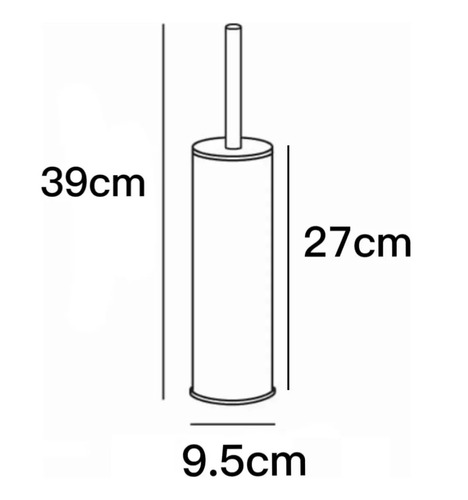 Imagen 4 de 4 de Porta Cepillo Baño Limpia Inodoro Acero Inoxidable 27cm