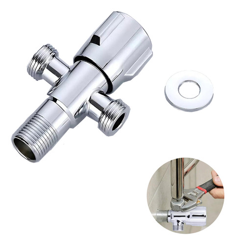 Llave Angular Doble 1/2 He En Acero Inoxidable 304