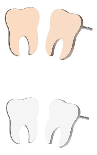 2 Pares De Aretes De Dientes Dentales Para Mujeres Y Niñas, 