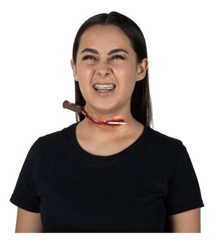 Aplicación Cuchillo En Cuello Cortada Pegamento Látex