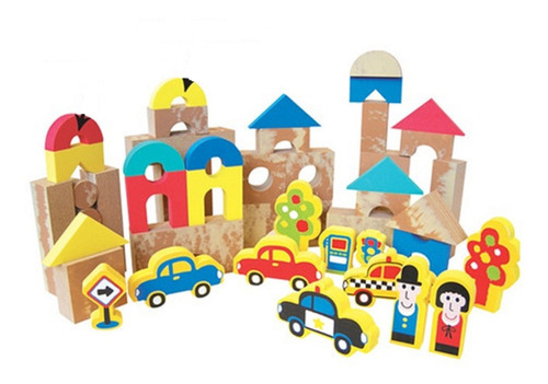 Juego De Construcción Wood-d 55 Und. Sun1716 Color Variado