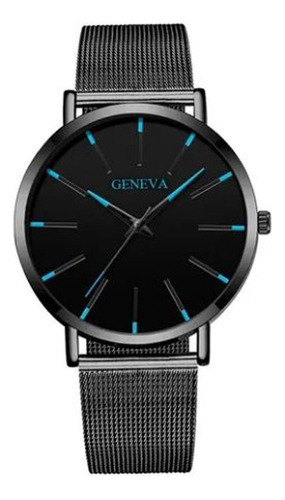 Relógio Masculino Geneva Elegante Analógico Fino Malha Luxo