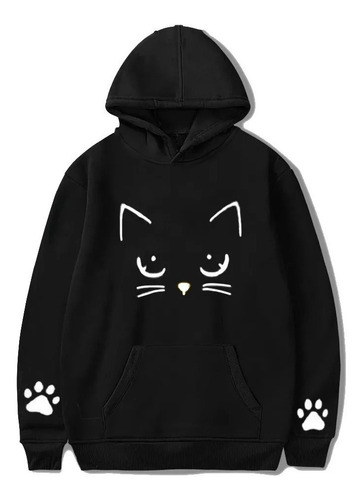 Sudadera Gato Kawaii Huellas Unisex