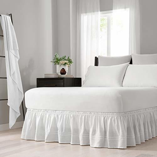 Easy Fit Embroidered Bed Skirt - Baratta Wrap Around Easy On