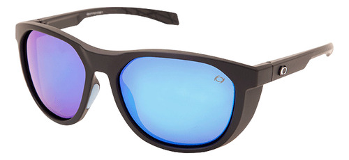 Anteojos Lentes De Sol Optitech Slide 309 Polarizados Cat 4 Espejo Negro Azul C1 Negro Mate Negro
