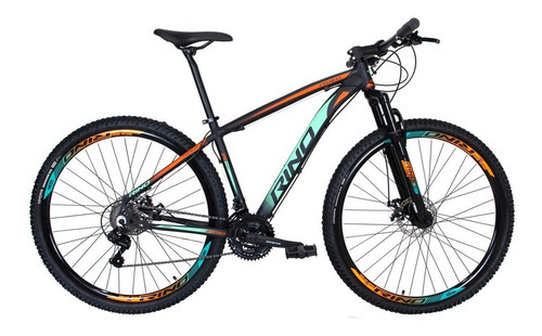 Bicicleta Rino Everest 21v Shimano 2.1 Mega Range Hidraulico Cor Laranja/Verde Tamanho do quadro 15