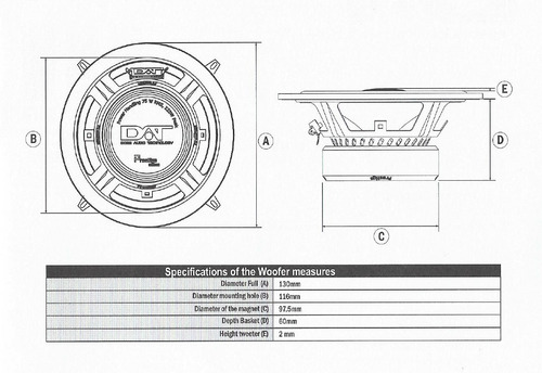 Alto Falante 5 Polegadas Dat 525cx 150 Rms Prestige Top