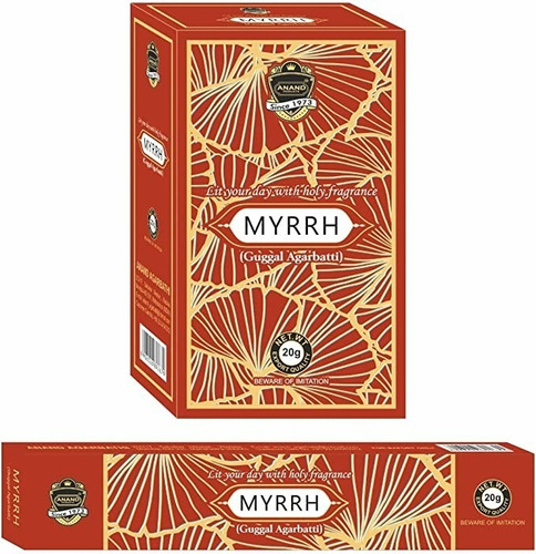 Incienso Anand Myrrh (mirra) 12 Cajas Spa Aromaterapia