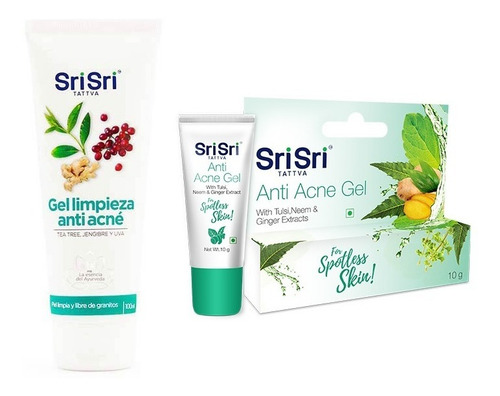 Imagen 1 de 5 de Kit Anti-acne Sri Sri Gel Apto Veganos Y Celiacos