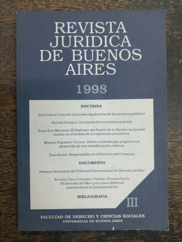 Revista Juridica De Buenos Aires 3 * 1998 * Aa.vv. * Uba *