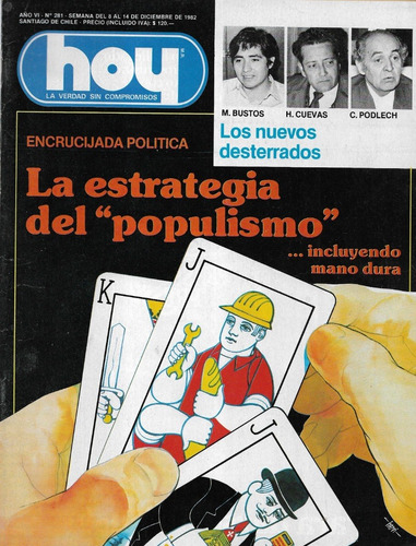 Revista Hoy 281 / 14-12-82 / Destierro Bustos Cuevas Podlech