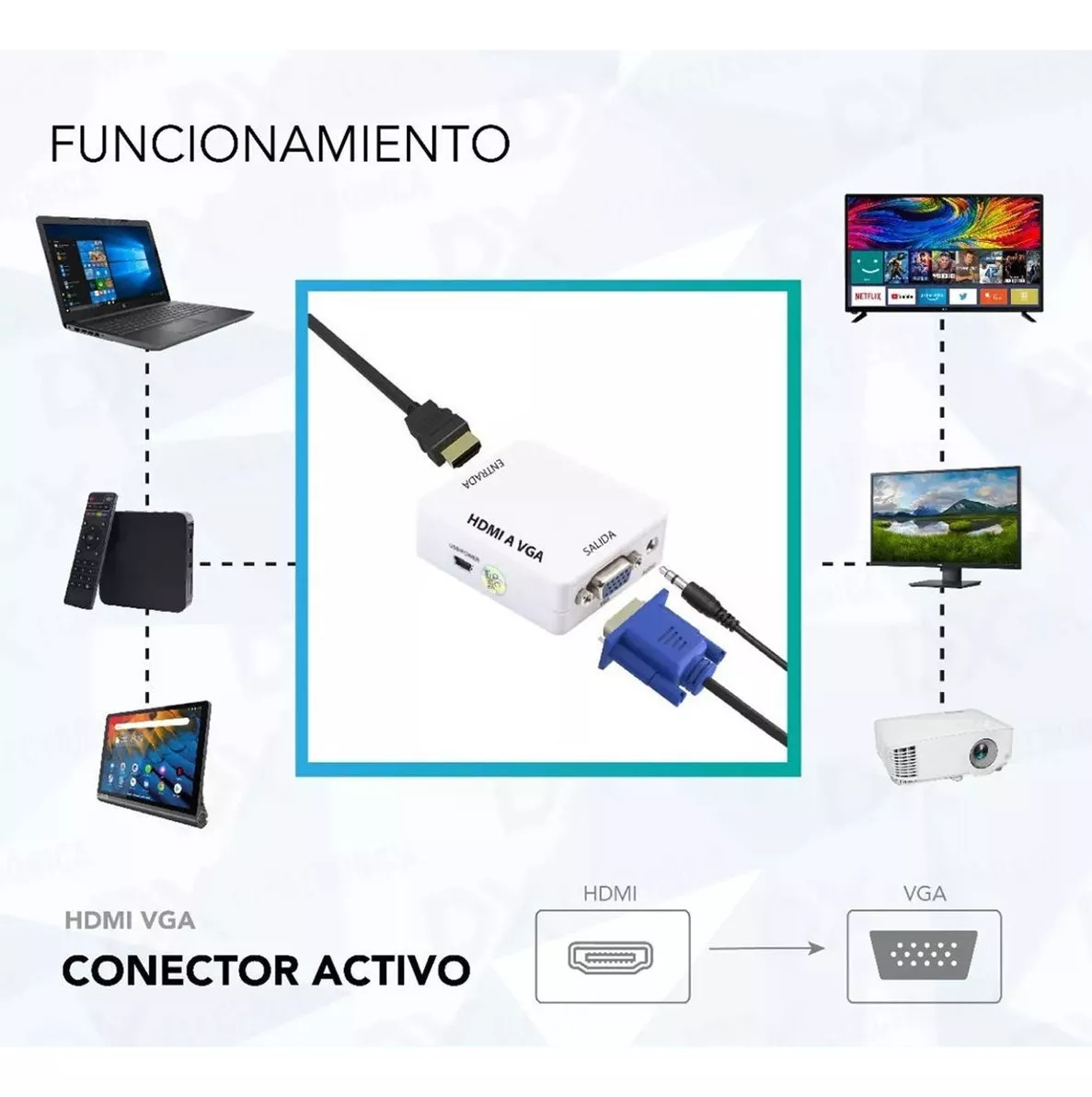 Tercera imagen para búsqueda de hdmi a vga