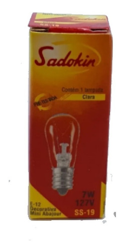 2 Lâmpada Sinaleiro / Mini Abajur Rosca E12 7w 127v Sadokin Luz Clara