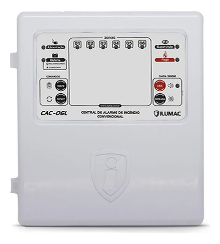 Central De Alarme 6 Laços X 12vcc Com Bateria 12v 1.3ah