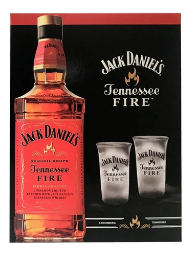 Pack Jack Daniels Fire + 2 Vasos Shot Originales 
