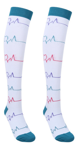 Calcetines De Compresión Blancos, 1 Par, Para Deportes Al Ai