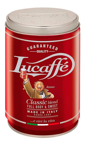 Café Italiano Lucaffe Tarro Rojo Classic 250gr. Grano Molido