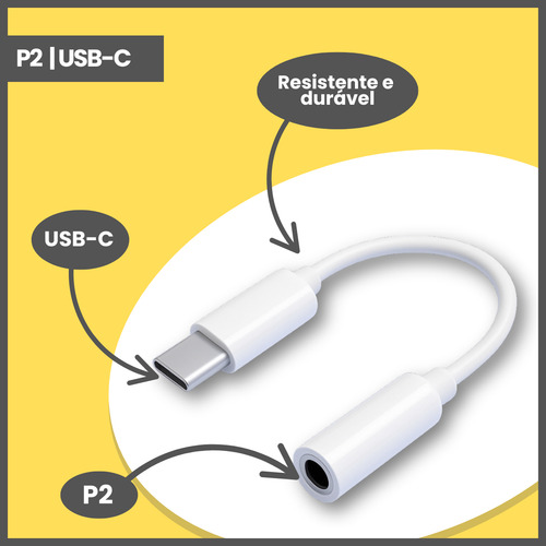 Adapdador Cabo P2 Para Usb-c Fones Microfones Android