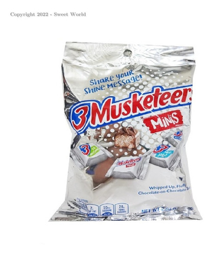 Chocolates 3 Musketeers Minis Shine Message Importados 74.8g