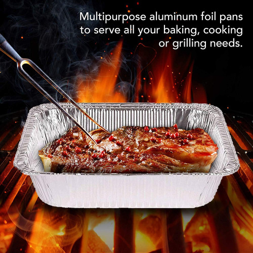 Charola Pavera Rectangular Aluminio Grande Desechable 100pcs