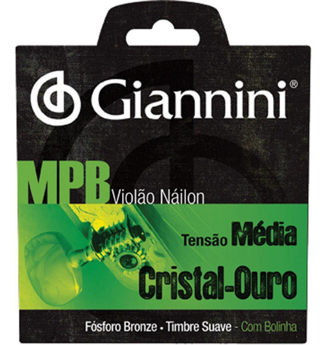 Encordoamento Para Violão Giannini Genwg Nylon Cristal Ouro