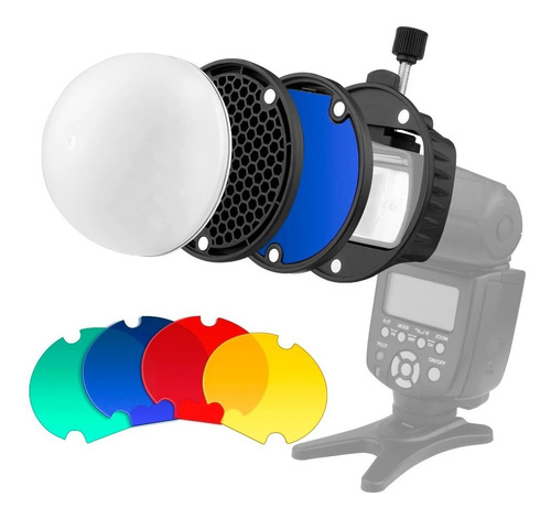 Kit Difusor Circular Triopo Magnético Para Flash Speedligth