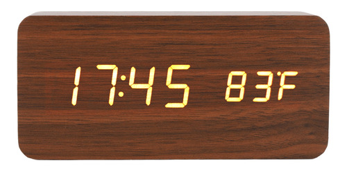 Reloj Despertador De Dormitorio Led De Madera Digital De 3 N