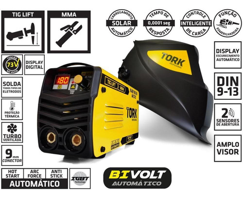 Maquina De Solda Kab-180 Super Tork Bivolt + Mascara