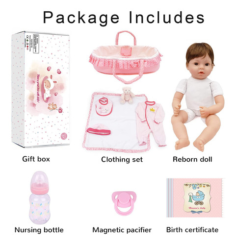 Set Muñeca Bebe Reborn Charex Realista Hecha A Mano Niñas