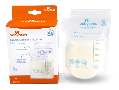 25 Sacos 200ml Recipientes Armazenar Leite Materno Babydeas