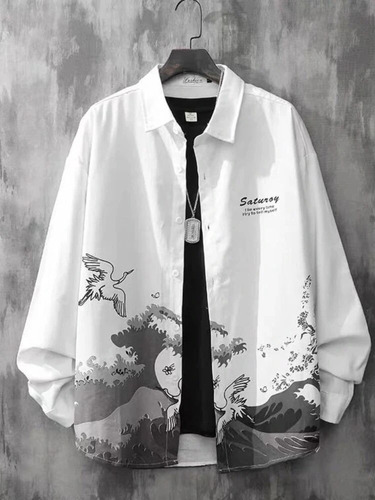 Camisa Clásica Urbana, Simple, Retro, Japonesa, De Manga Lar