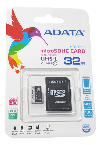 Memoria Micro Sdhc + Adaptador Adata 32gb