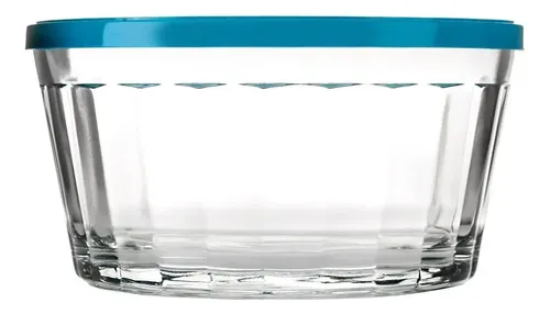 Tigela De Vidro Com Tampa 600ml Redonda Nadir