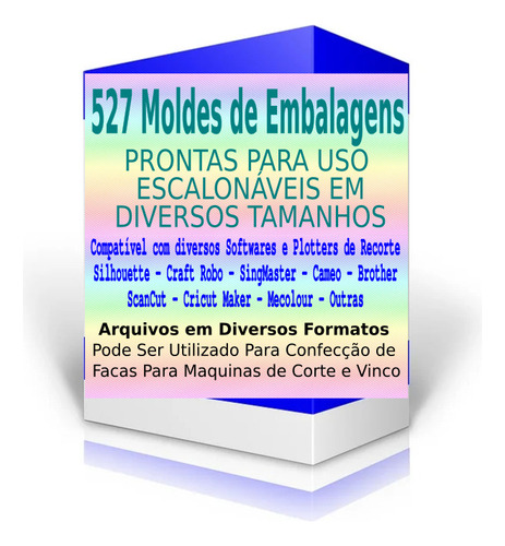 Kit 527 Moldes Limpos Embalagens Caixas P/ Corte Silhouette