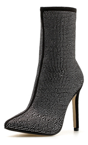 Women's High Heel Rhinestone Pointed Toe Boots