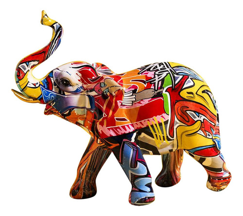 Colorido Elefante Figurita Resina Artes Animal Escultura