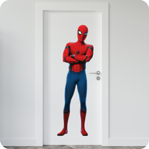 Vinilo Pared Puerta Vengadores Hombre Araña Tamaño Real