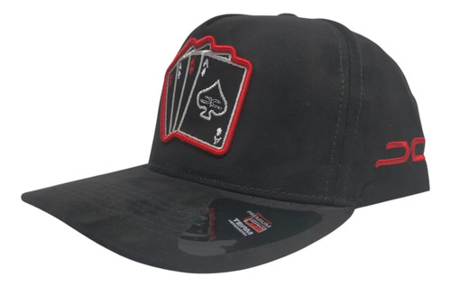 Gorra Snapback Gamuza Bordada Curva Ajustable Premium Fg Cap Cartas Baraja Poker Ajustable