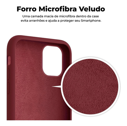 Capa Capinha Silicone Veludo Compatível C/ iPhone 12 Pro Max Cor Preto