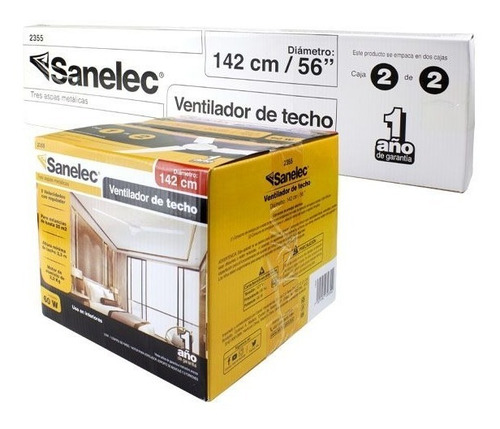 Imagen 2 de 4 de Ventilador Blanco De Techo Grande Tipo Industrial