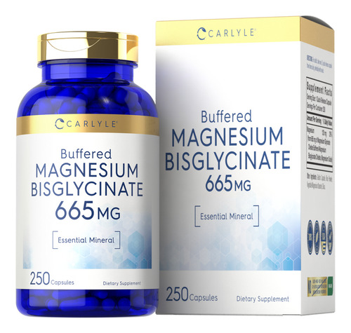 Bisglicinato De Magnesio 665mg 250 Capsulas Carlyle