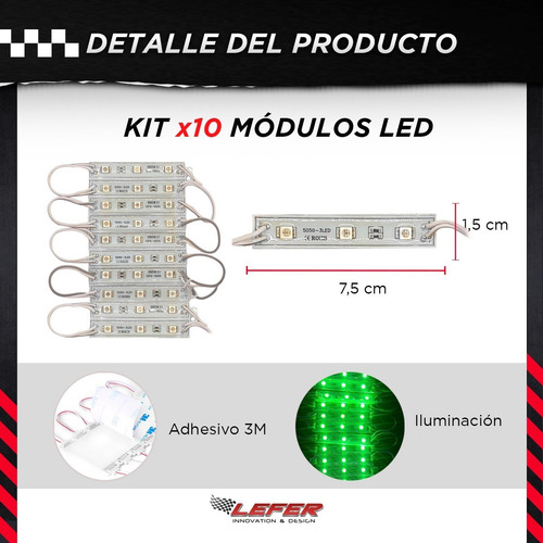 Imagen 3 de 10 de Kit X 10 Modulo 3 Led Piraña Blanco,rojo,amarillo,azul,verde