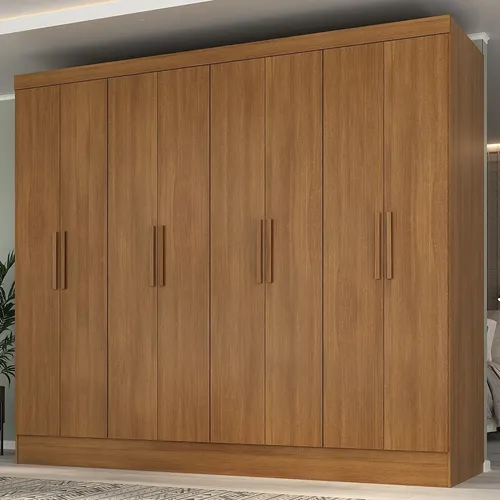 Guarda-roupa Casal 100% Mdf 8 Portas 4 Gavetas Jatobá