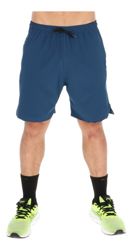 Short Deportivo Stretch Para Hombre Liso Con Bolsas Entrenar