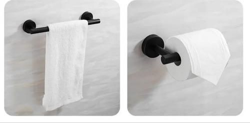 Imagen 3 de 4 de Kit Set De 3 Colgador Perchero Acero Inoxidable Negro Mate