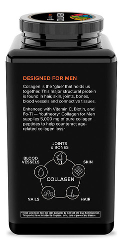 Youtheory, Colágeno Para Hombre, 5000 Mcg, Fórmula Avanzada,
